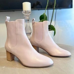 NWT Kahune Mila Leather Ankle Booties | Lt Pink/Beige Size 9/39. Made In Italy